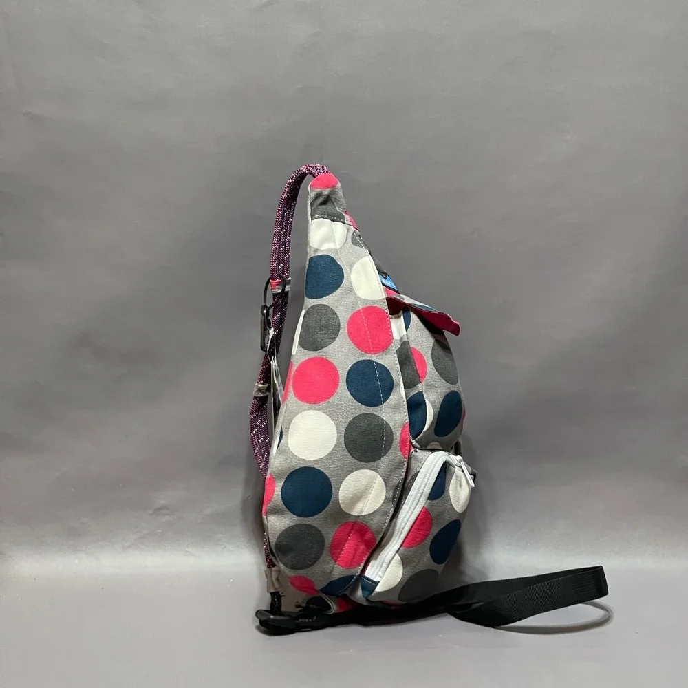 NWT KAVU‎ 9150-716 Mini Rope Bag Got Dots Multi Color Dot Canvas Sling Backpack